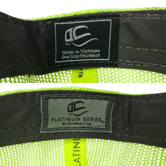 Outdoor Cap 3D Embroidered Mesh Snapback Trucker Baseball Hat Fluorescent Green - Picture 8 of 13